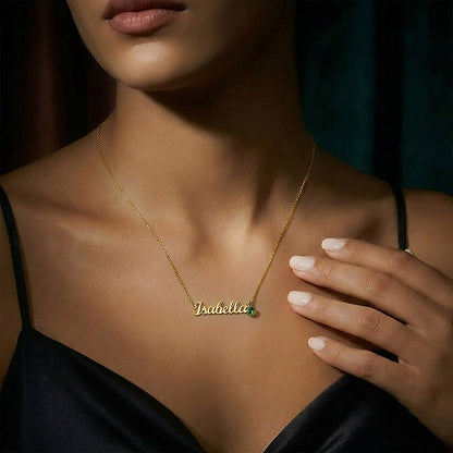 Persönliche kette mit Geburtsteine